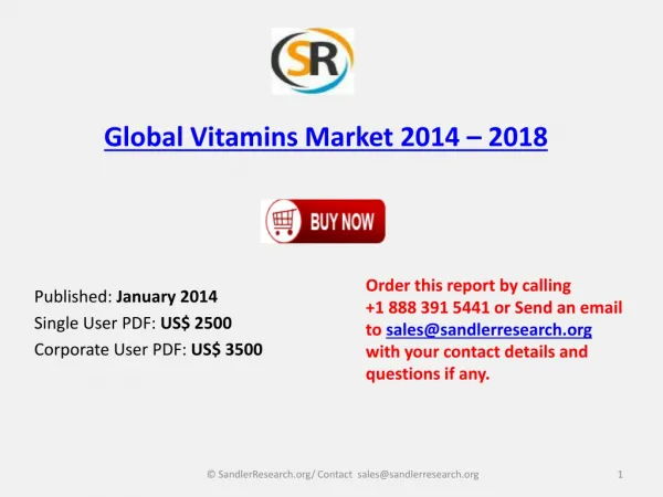 Global Vitamins Market Outlook to 2018