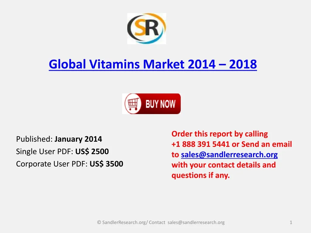 global vitamins market 2014 2018