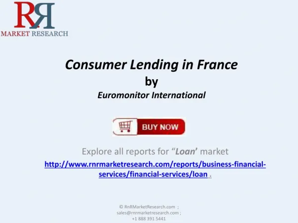 Consumer Lending Market in France Pinpoint growth sector