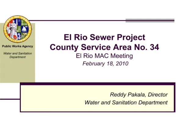 el rio sewer project county service area no. 34 el rio mac meeting february 18, 2010