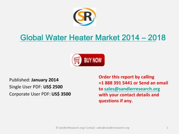 Global Water Heater Industry to grow at a CAGR of 5.43% by 2