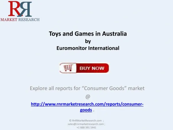Australia Toys and Games Market 2018