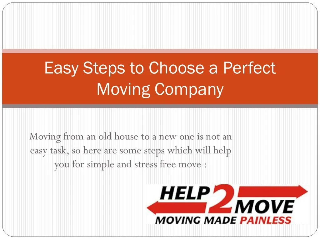 easy steps to choose a perfect moving company