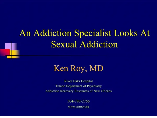 an addiction specialist looks at sexual addiction