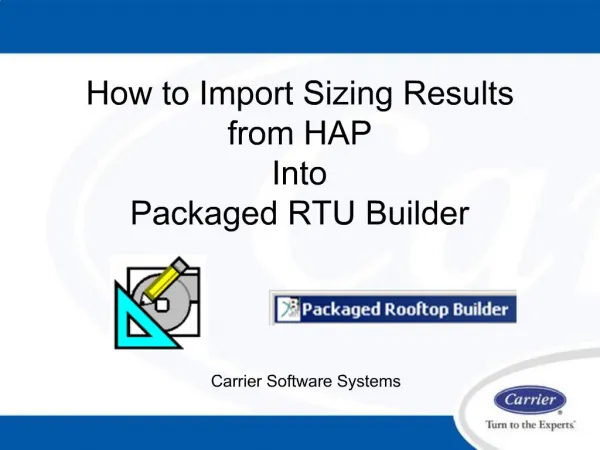 How to Import Sizing Results from HAP Into Packaged RTU Builder