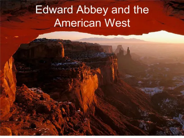 edward abbey and the american west