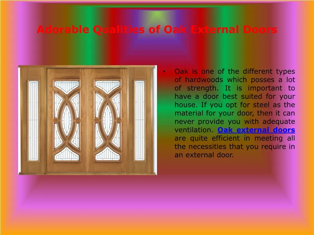 adorable qualities of oak external doors
