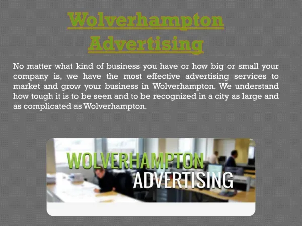 Advertising Wolverhampton