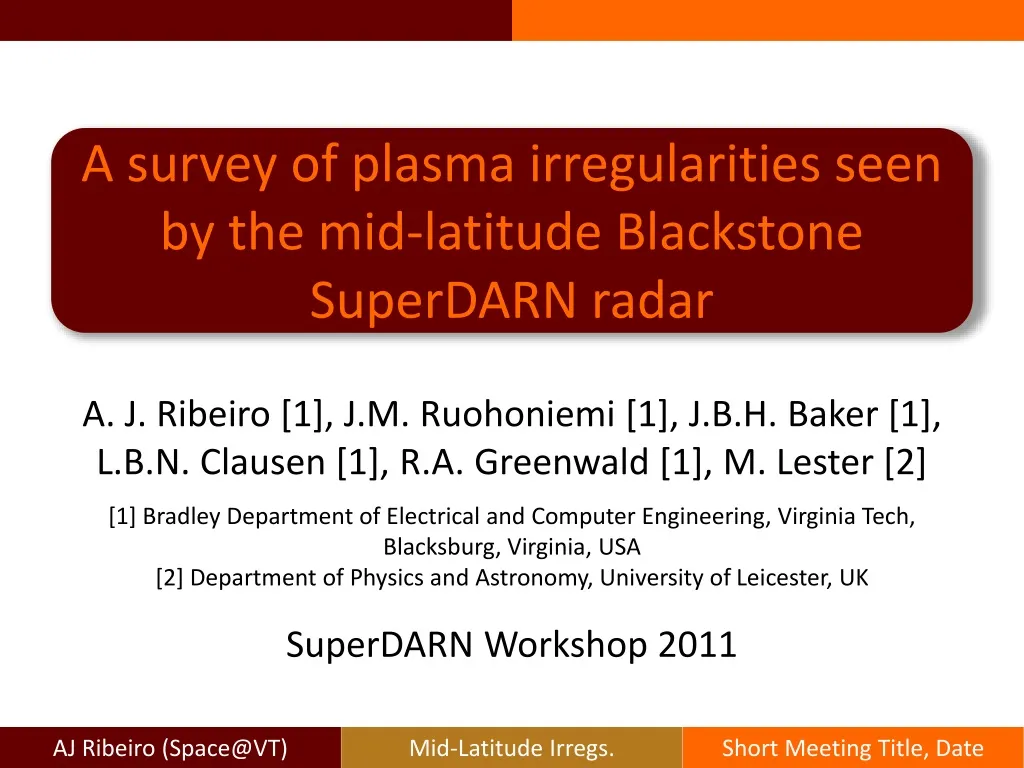 a survey of plasma irregularities seen