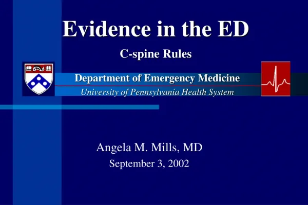 Evidence in the ED C-spine Rules