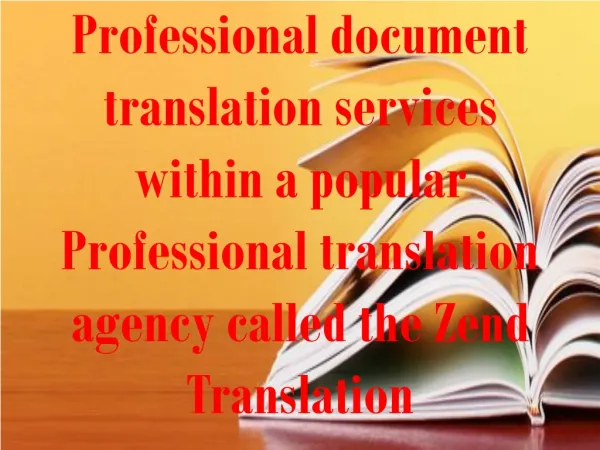Professional document translation services within a popular