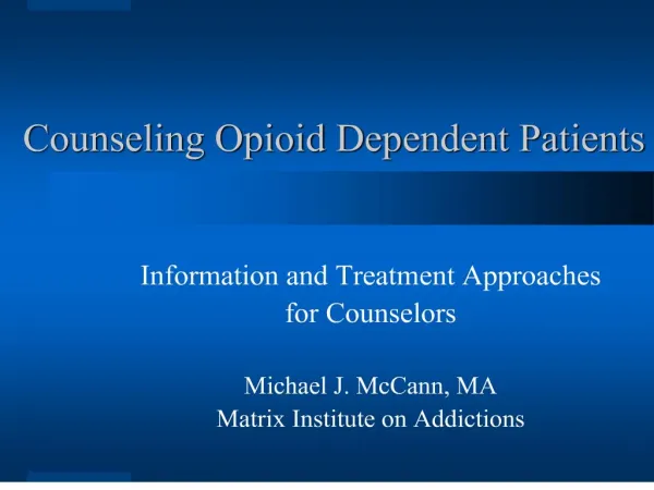 counseling opioid dependent patients