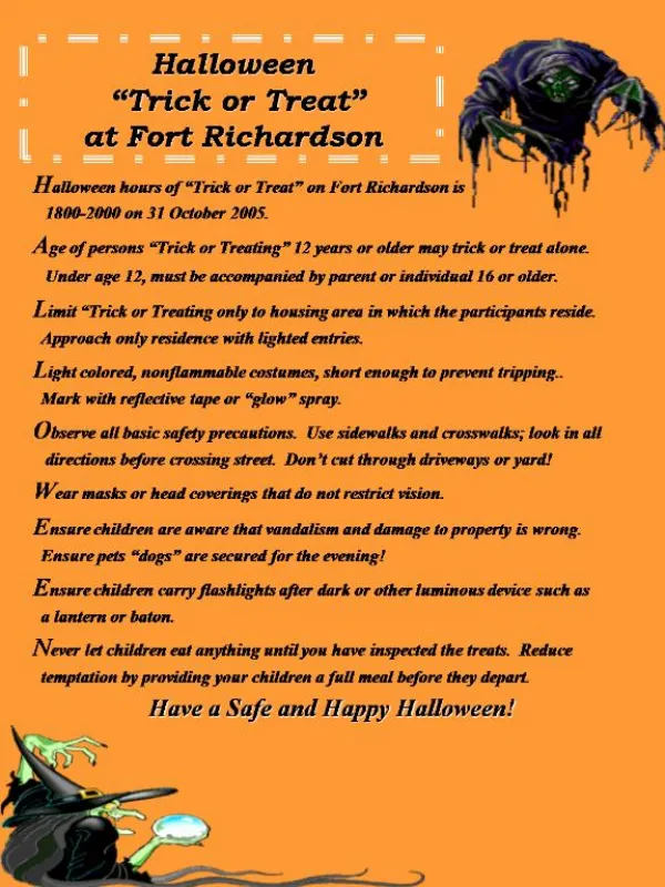Halloween Trick or Treat at Fort Richardson