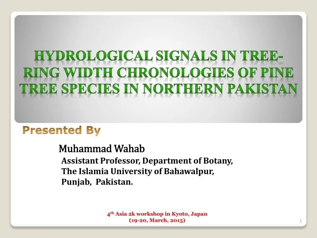 hydrological signals in tree ring width