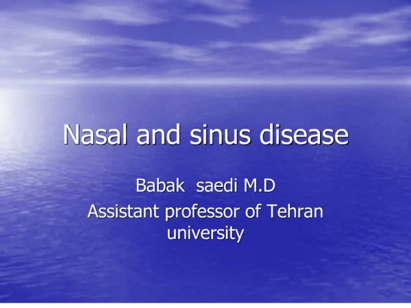 nasal and sinus disease
