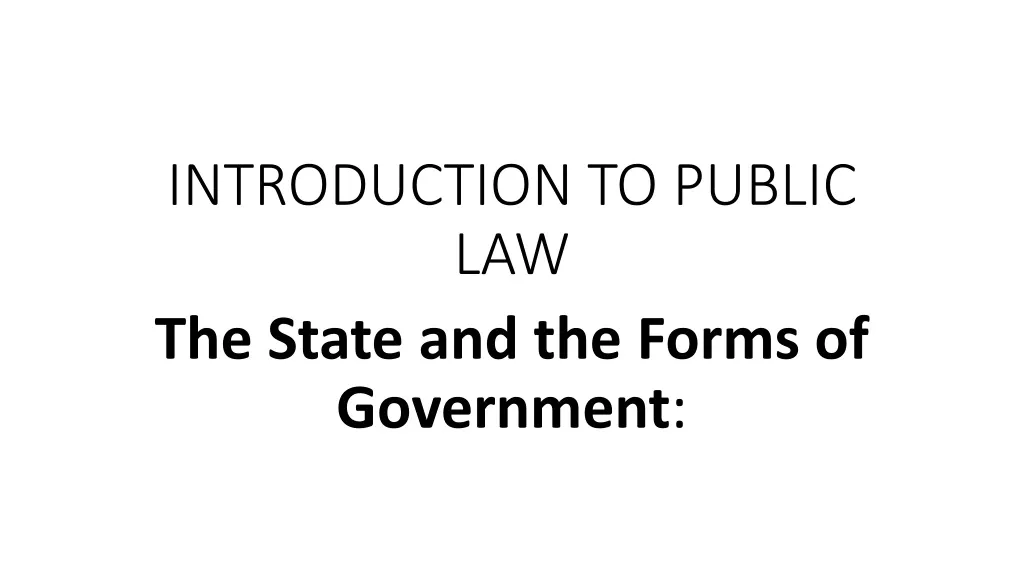 introduction to public law