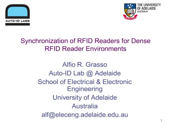 synchronization of rfid readers for dense rfid reader environments