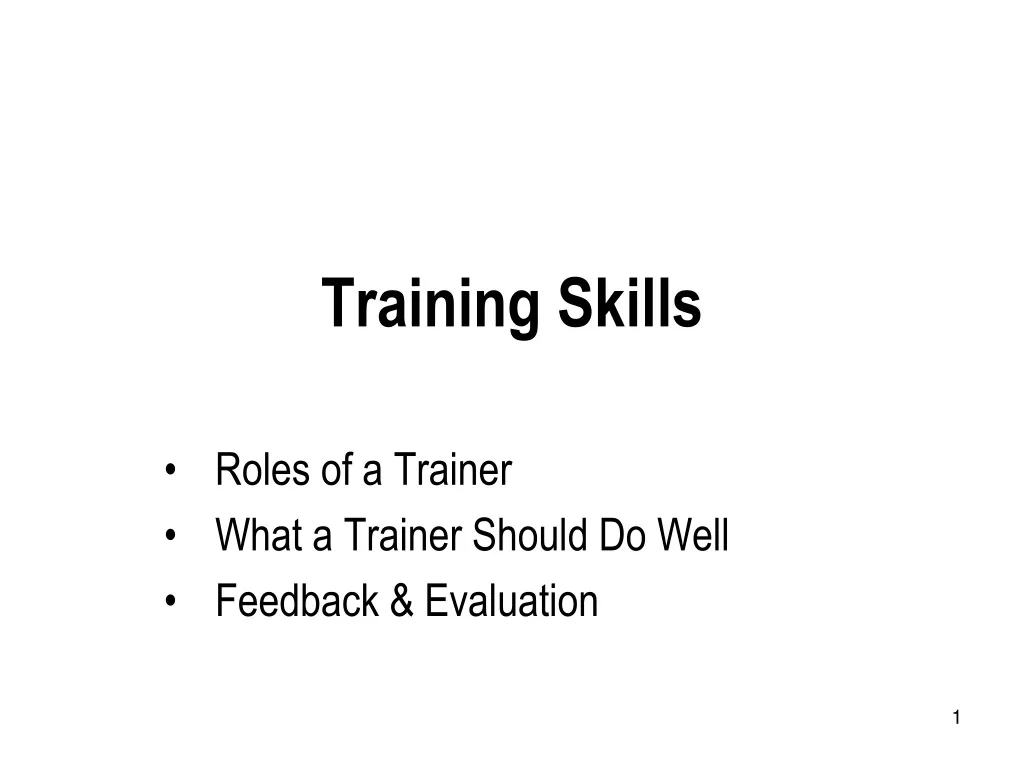 training skills