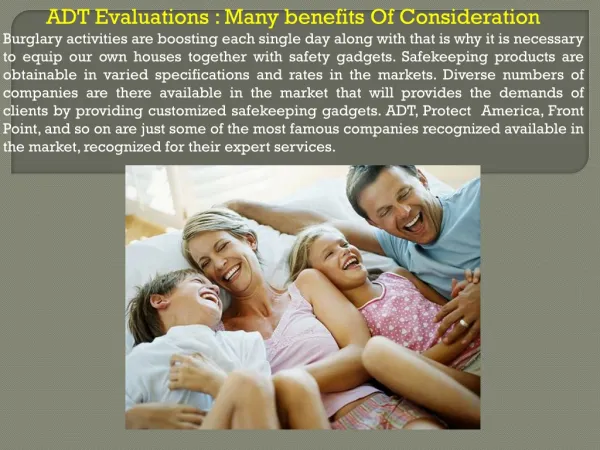 ADT Evaluations Many benefits Of Consideration