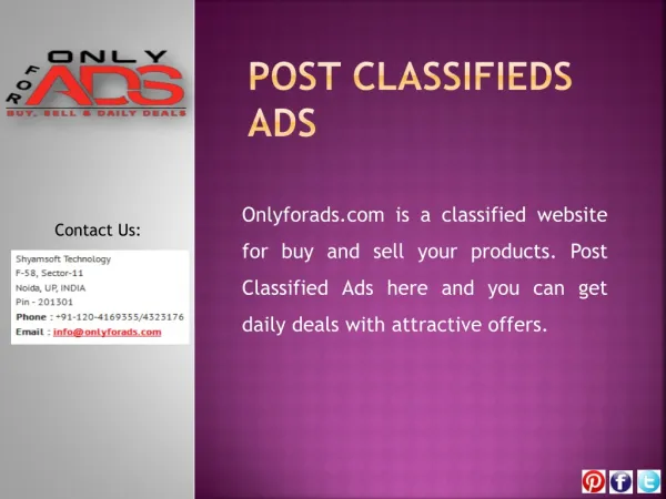 Onlyforads.com - A Complete Classified Ads Solution