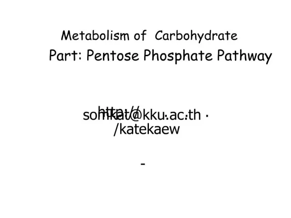 metabolism of carbohydrate