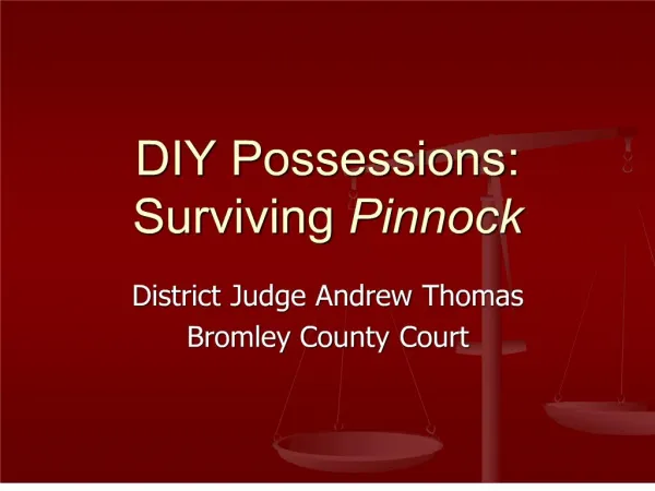 diy possessions: surviving pinnock