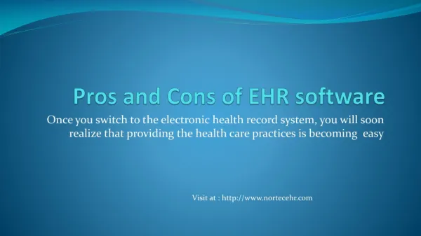 Pros and Cons of EHR software