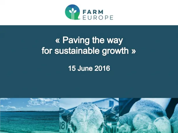 «  Paving the way for sustainable growth  » 15 June 2016