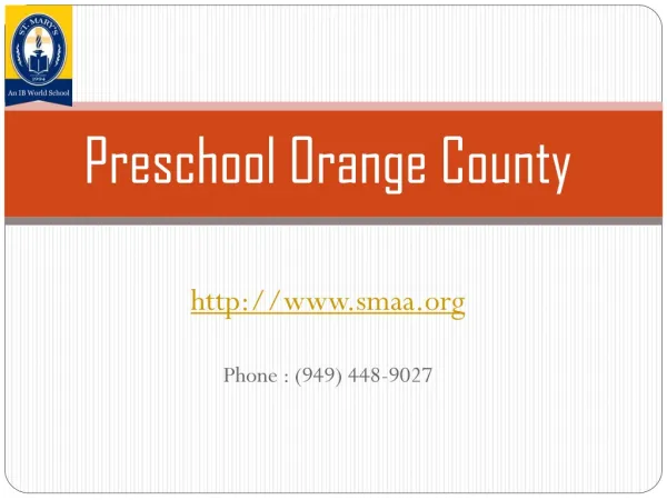 St. Mary's Preschool Orange County