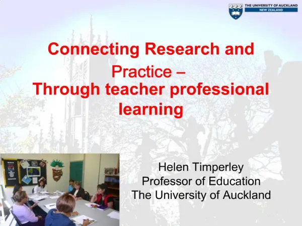 Connecting Research and Practice Through teacher professional learning