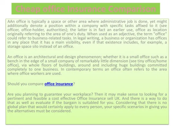 Office Insurance