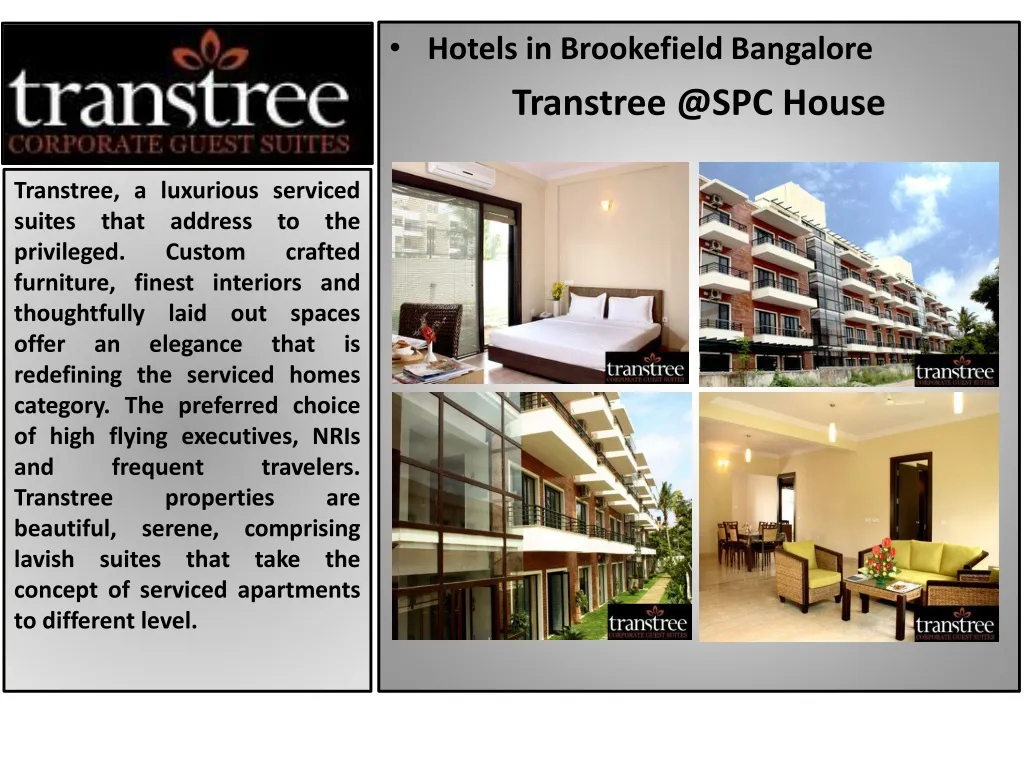 hotels in brookefield bangalore transtree @spc