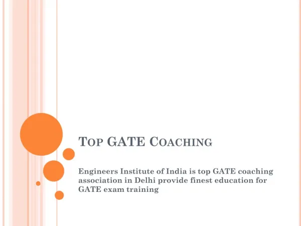 Top GATE coaching