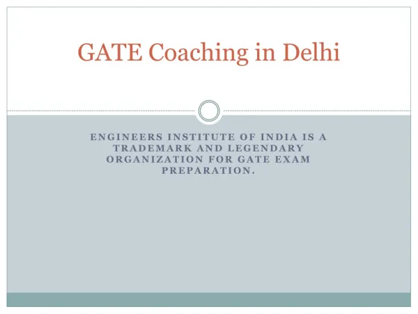 GATE coaching in Delhi