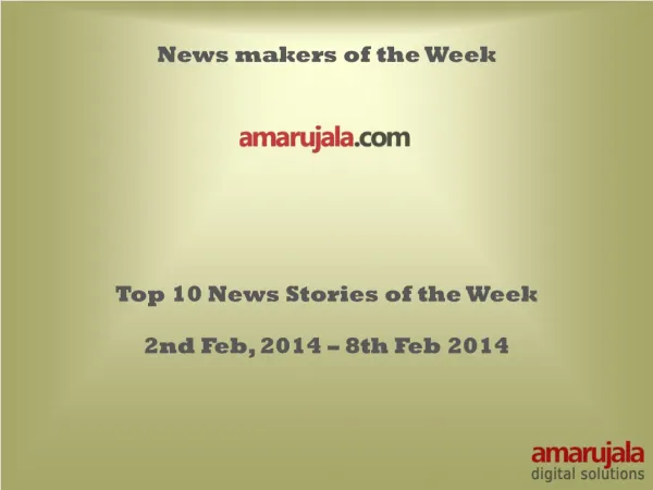 Top 10 News Stories for the week Created by Amarujala