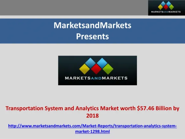 Transportation System and Analytics Market worth $57.46 Bill
