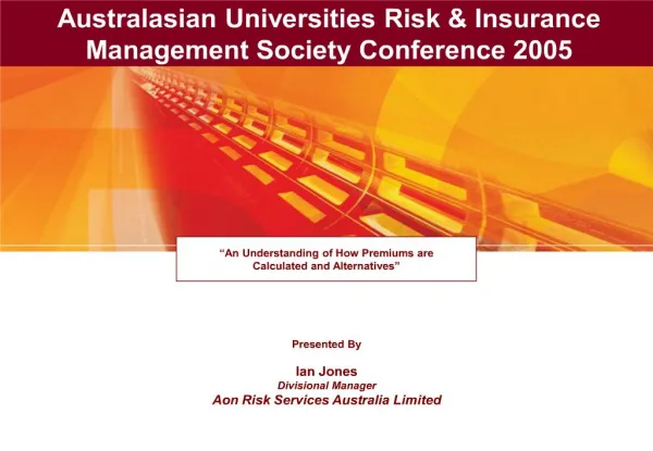 australasian universities risk insurance management society conference 2005