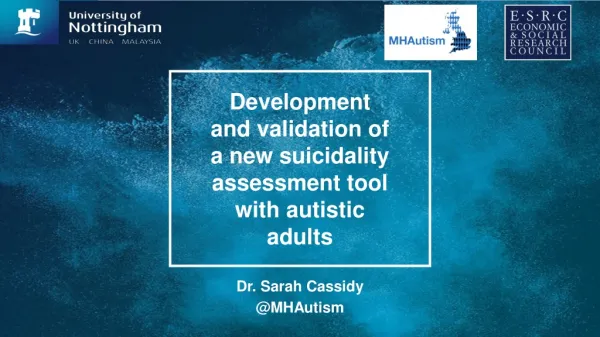 Development and validation of a new suicidality assessment tool with autistic adults