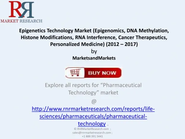 Growth of Epigenetics Technology Market by 2017