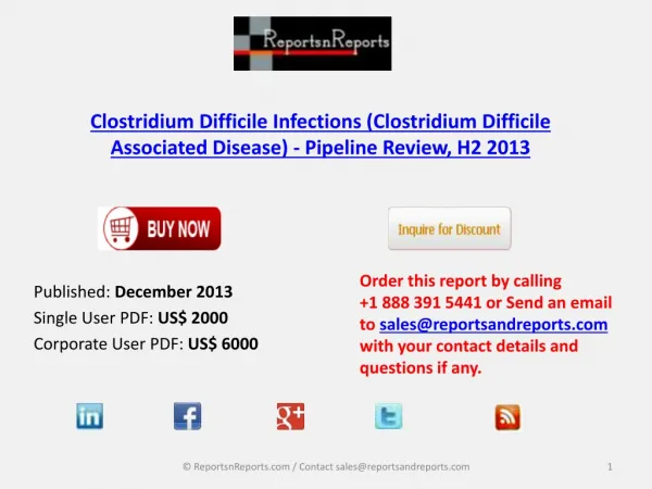 Clostridium Difficile Infections Therapeutic Market - Pipeli