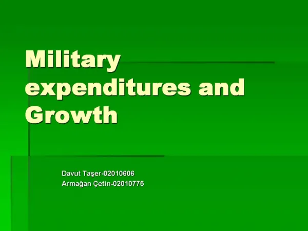 Military expenditures and Growth