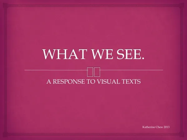 Visual Comprehension