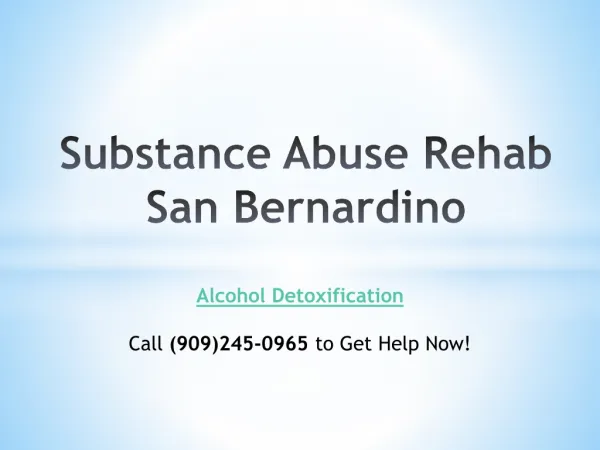 Substance Abuse Rehab San Bernardino