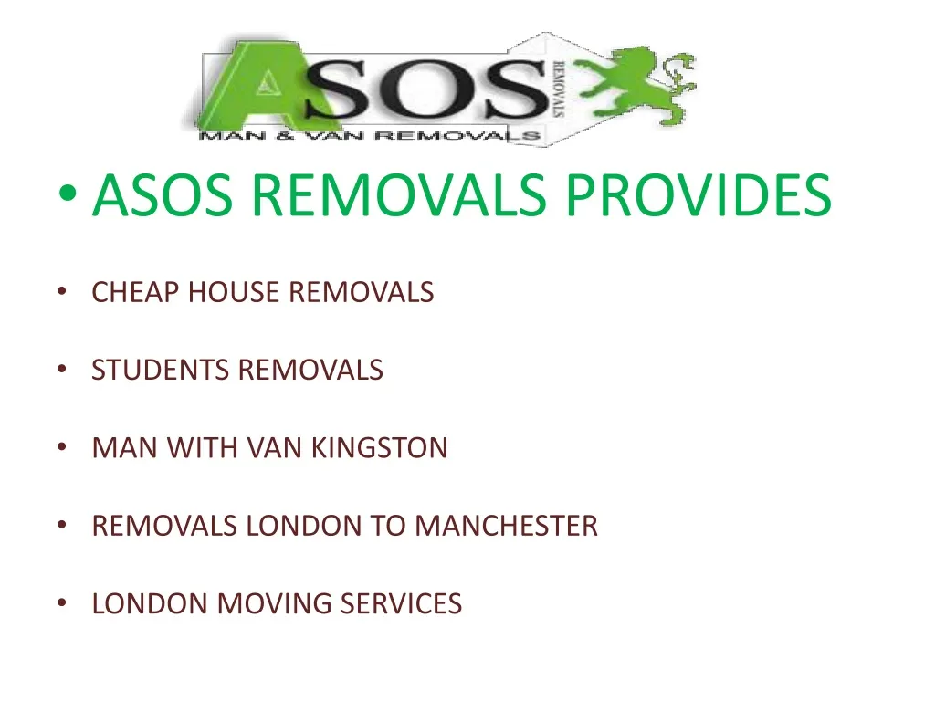 asos removals provides cheap house removals