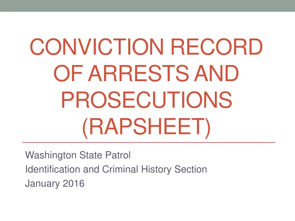 conviction record of arrests and prosecutions rapsheet
