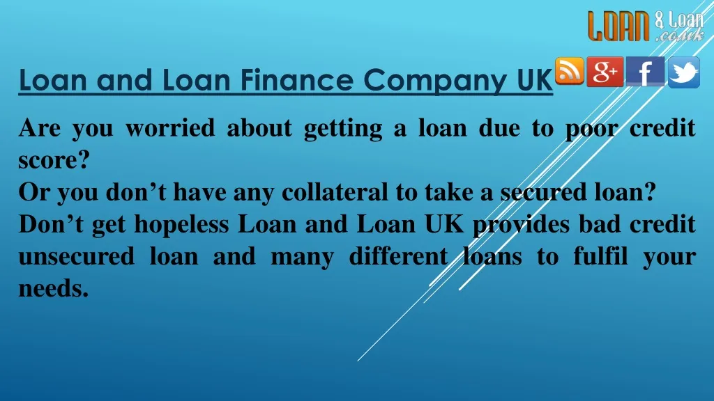 loan and loan finance company uk