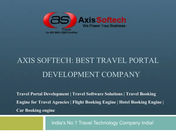 Axis-Softech - Travel Portal Development
