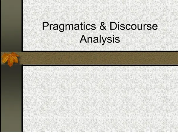 pragmatics discourse analysis