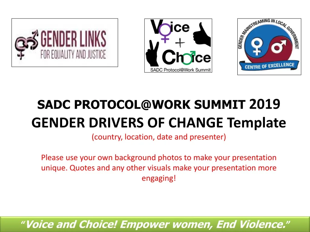 sadc protocol@work summit 2019 gender drivers