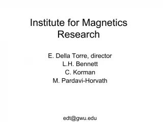 Institute for Magnetics Research - slide 1